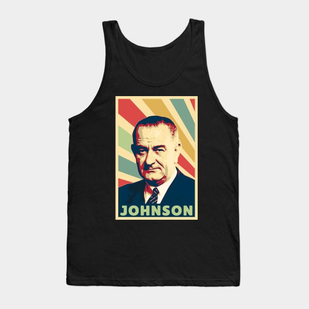 Lyndon B Johnson Vintage Colors Tank Top by Nerd_art